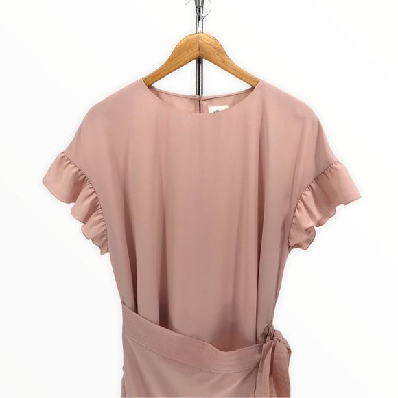 Wilfred Aritzia Ninette Ruffle Wrap Dress in Rose Quartz - Picture 4 of 13